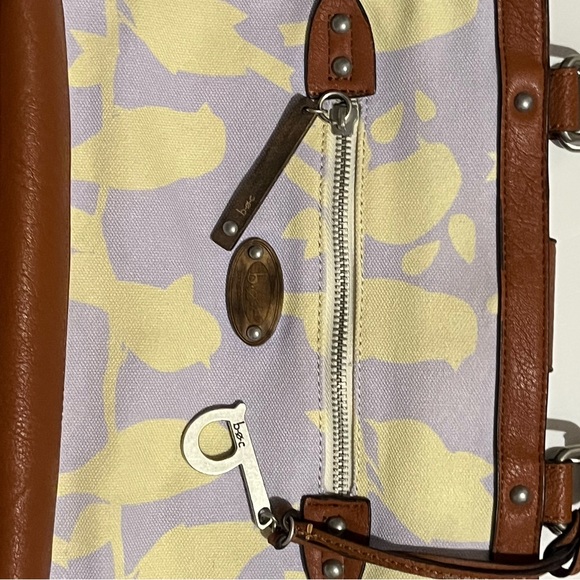 BOC Born Concept Purse Two Tone Canvas & Leather Shoulder Bag yellow lavender - Picture 4 of 7